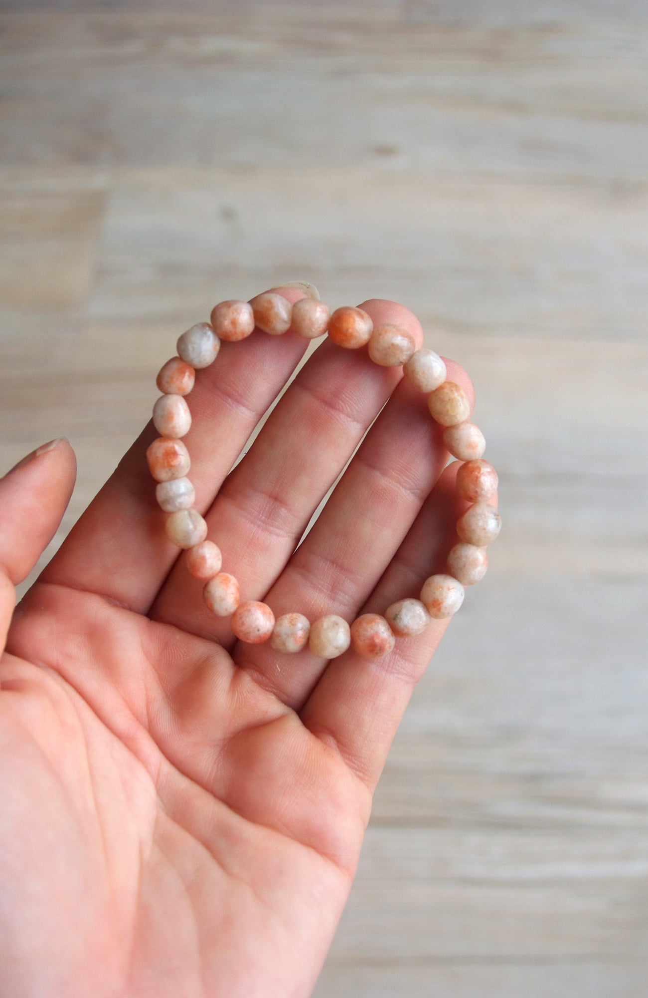 Sunstone Nugget 6-8mm Bead Bracelet 324